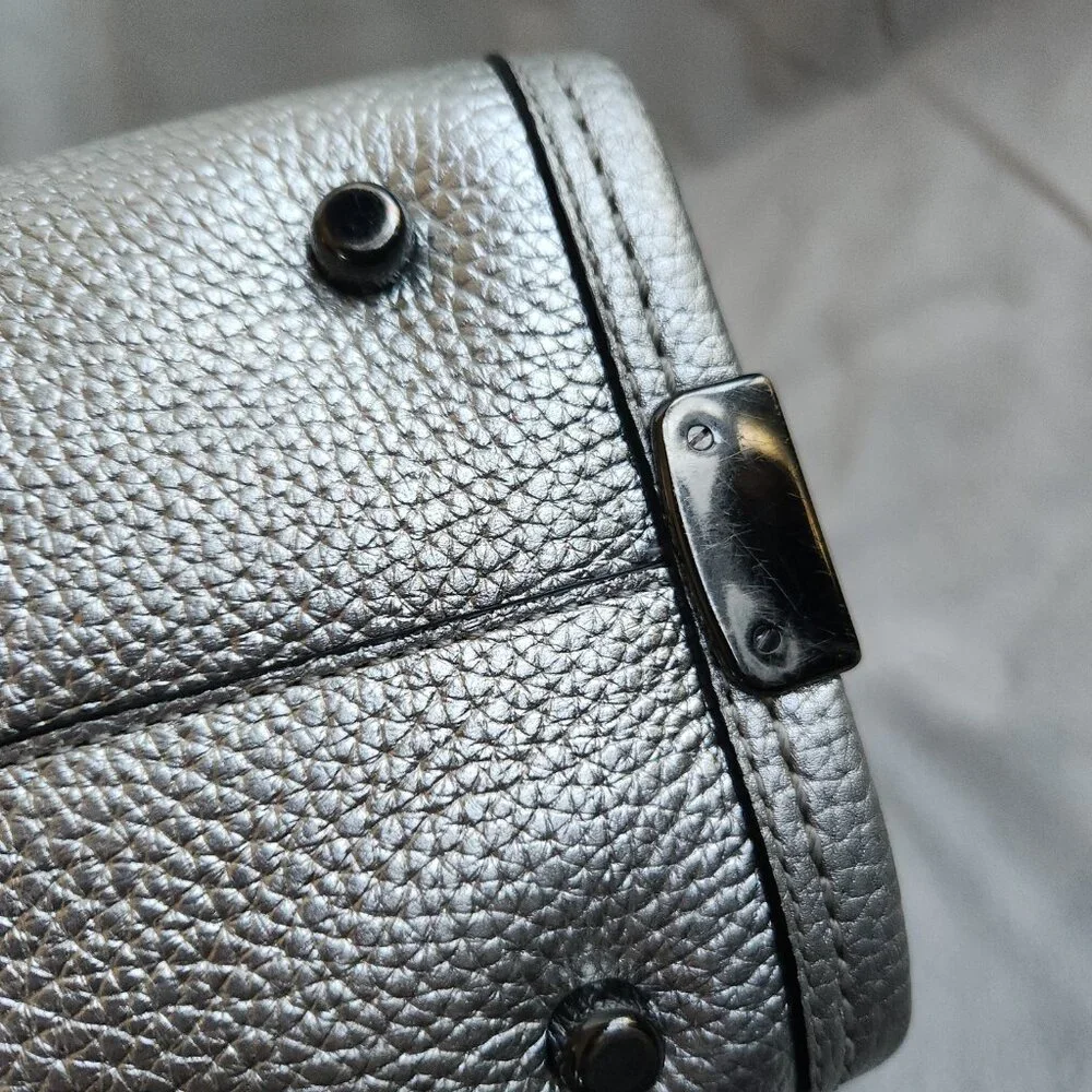 Coach Swagger 27 Pebble Leather Style w/o Strap in Silver - Style 34816 - Picture 13 of 16